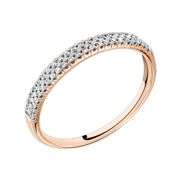 Lady´s ring in red gold of 585 assay value with diamonds 