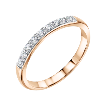 Damenring aus Rotgold 585° mit Brillanten 
