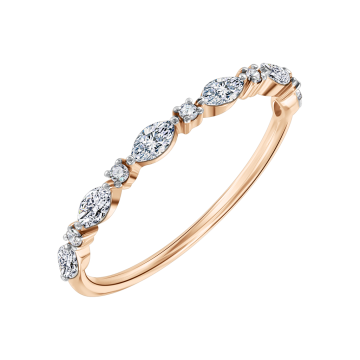 Lady´s ring in red gold of 585 assay value with diamonds 