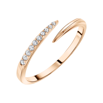 Damenring aus Rotgold 585° mit Zirkonia 