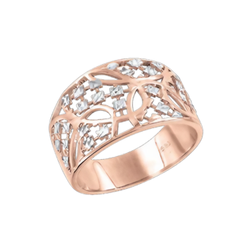 Lady´s ring in red gold of 585 assay value with zirconia 