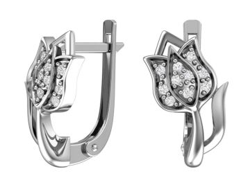 Kinder Ohrringe aus 925er Sterling Silber mit Zirkonia 