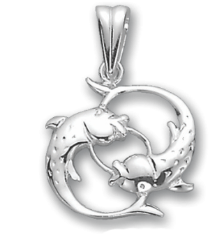 Anhänger Sternzeichen Fische aus 925er Sterling Silber 