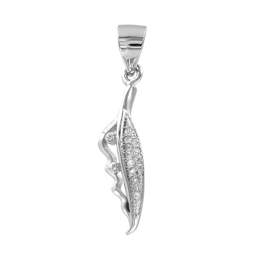 Серебряная подвеска 925 пробы. Вставка: Фианиты 