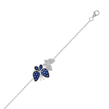 Silver bracelet with cubic zirconia 