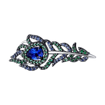 Brosche - 925er Sterling Silber mit Zirkonia 