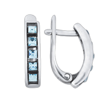 Серебряные серьги 925 пробы, вставка фианиты 