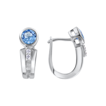 Серебряные серьги 925 пробы, вставка фианиты 