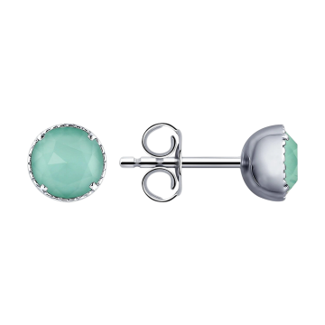 Серебряные серьги 925 пробы, вставка фианиты 