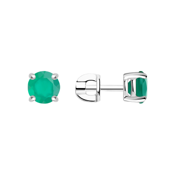 Серебряные серьги 925 пробы с агатами и фианитами 