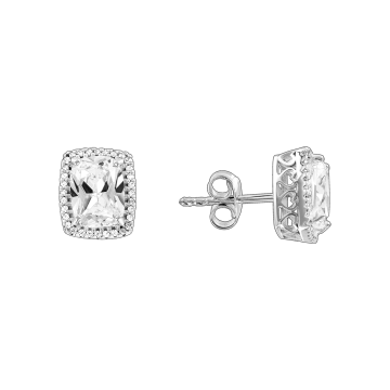 Серебряные серьги 925 пробы с фианитами 