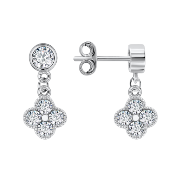 Серебряные серьги 925 пробы с фианитами 
