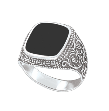 Herrenring  - 925er Sterling Silber mit Onyx 