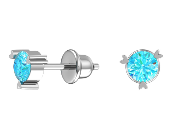 Silver earrings with zirconia 