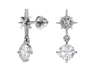 Silver earrings with zirconia 