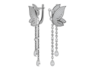 Silver earrings with zirconia 