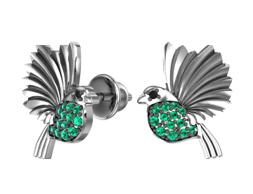 Silver earrings with zirconia 