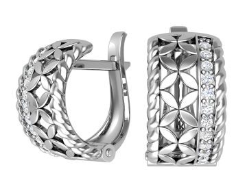 Silver earrings with zirconia 