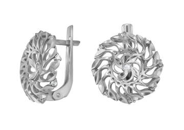 Silver earrings with zirconia 