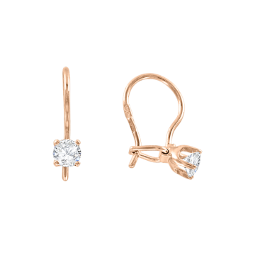 Серьги из красного золота 585 пробы с фианитами 