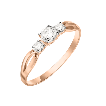Damenring aus Rotgold 585° mit Zirkonia Swarovski 