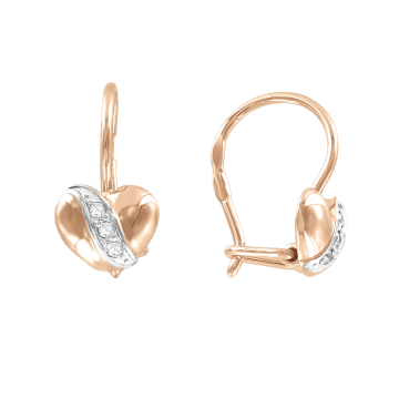 Ohrhänger aus Rotgold 585° mit Zirkonia 