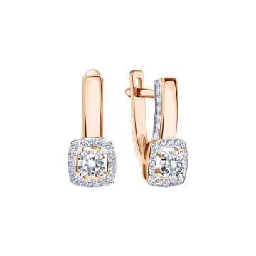Ohrhänger aus Rotgold 585° mit Zirkonia 