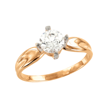 Кольцо из желтог золота с Фианиты Swarovski 