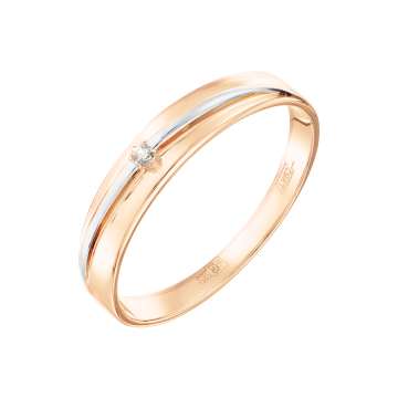 Trauring aus Rotgold 585° mit Brillanten 