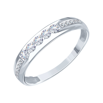 Weißgold 585°Damenring mit Zirkonia 