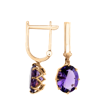 Ohrringe aus Rotgold 585° mit Amethyst 